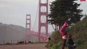 A couple of tourists suck and fuck near the Golden Gate Bridge. [GIF]