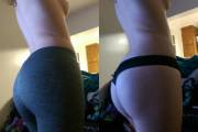 My booty in and out of yoga pants