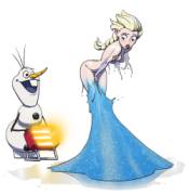 Elsa's dress melting away