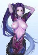 Widowmaker takes her helmet off and takes her tits out (Ytoy) [Overwatch]
