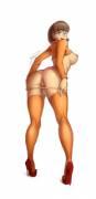 Jinkies! Velma's panties are a bit too small to make it over her rump! (Rajan) [Scooby-Doo, Hanna-Barbera]
