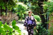 Yuki Yokoyama strips of her kimono and bathes