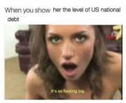 When you show her the level of US national debt