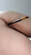 Horny as [f]uck at work today so I decided to fuck myself with a paintbrush 
