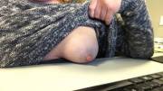 Tit on my desk with people 2 cubes away. (F)