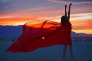 Marina reveling in the sunset at Burning Man