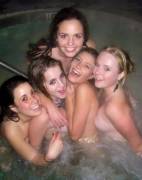 Hot tubs bring out the best in the girls.