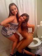 What girls do in the bathroom together