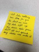 This week I had my little slut write her naughty thoughts on post-it notes. Since you liked the first one I posted here are all 15 of them.