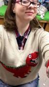 [Image] How do you guys like my new T-Rex Xmas sweater? [F]