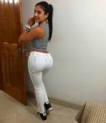 big ass in white pants