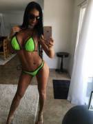 Jasmin Jae in a green bikini