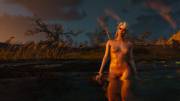 Ciri naked in the water
