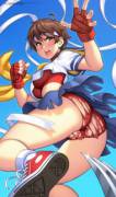 Sakura takes a bit of battle-damage (erotibot) [Street Fighter]