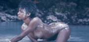 Ebonee Davis in the mud