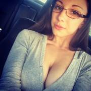 Brunette with glasses