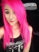 Pic of my freshly dyed pink hair for you guys ;)
