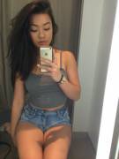 Asian in changing room