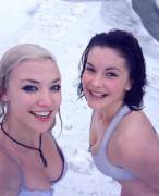 Sisters in the snow