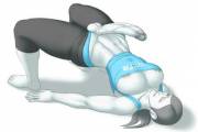Wii Fit Trainer doing some stretches