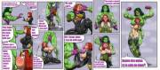 Black Widow tries to get She-Hulk to calm down (allesey)