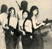 Girls with guns, 1960s (probably some sexploitation movie photo)