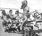 Nudists on a quadracycle, 1970s