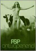 Saskia Holleman in a Dutch Pacifist Socialist Party election poster from 1971