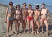 Nipples on display at the beach