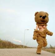 Naughty Miss Teddy Bear gone wild in public