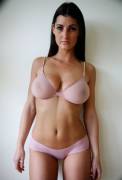 Emma Twigg in pink sheer bra and panties [Album in Comments]