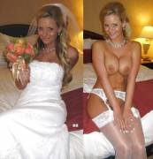 Blushing brides (x-post /r/weddingringshowing)