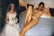 Sexy bride dressed then nude