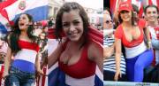 Larissa Riquelme cheering on her Paraguay team (x-post /r/FlagBabes)