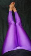 My purple leggings and feet! [f]