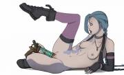 Jinx playing with her Zap gun (Zaun-derground)