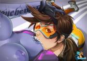 Widowmaker and Tracer Deepthroat by hizzacked