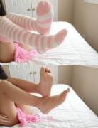An on/off with fuzzy stockings 