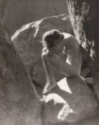 "Nude Among the Boulders" photographed by Hanna Forman (c. 1933)