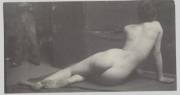 "Female Nude from the Back" Platinum Print by Thomas Eakins (c. 1889)