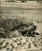 Three Nudes on the Beach photographed by Gerhard Riebicke (1932)