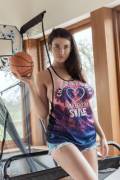 Joey Fisher is practising some basketball and getting naked