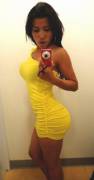 Bright yellow dress