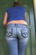 Wetting her jeans