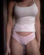 Pink panties, so tight!