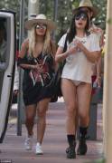 Daisy Lowe Candid Cameltoe as she walks the street with Rita Ora