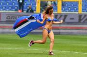 Flag babe streaking on a soccer field (x-post /r/FlagBabes)