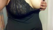 A slightly blurry (sorry!) fingertip covered nipple tease [f]