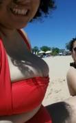 At the beach cleavage ;)