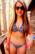 Blonde Teen Bikini And Sunglasses